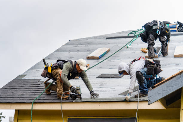 Professional Gutter Installation technician working in Castalia, OH